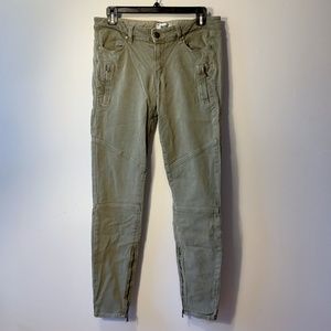 Army Green Paige Moto Style Jeans (30)